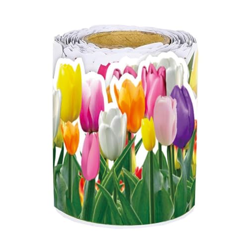 Xbsduih Tulpen-Blumenbordüre, Blumen-Bulletin-Bordüre, Passend für Schule, Klassenzimmer, Tafel, Kreidetafel-Dekoration, 1 Rolle von Xbsduih