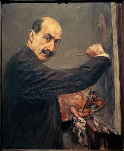 XcBAIHOUD Bekannt Leinwandbilder Deko Bilder Leinwandgemälde Selbstbildnis An der Staffelei rechts von Max Liebermann Wand Wanddekoration für Zimmer 60x90cm von XcBAIHOUD