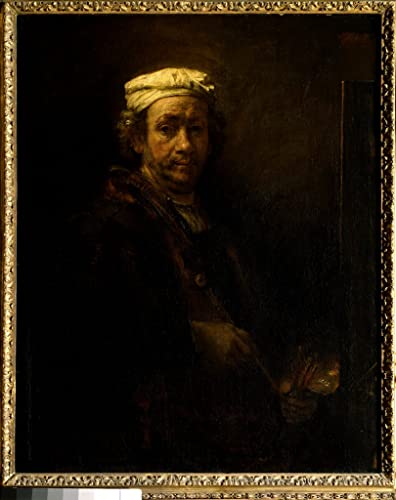 XcBAIHOUD Berühmte Gemälde Moderne Wandbild Kunstdruck Wand Dekoration Selbstporträt an der Staffelei. von Rembrandt Van Rijn Wandposter Kunstdruck für Wohnzimmerdekoration 60x90cm von XcBAIHOUD