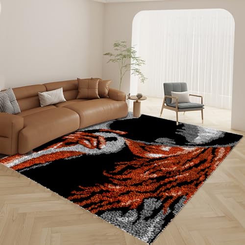 90 x 120 cm Knüpfteppich Zum Selber Knüpfen | DIY Handarbeit Selbst Knüpfen Set | Knüpfset Teppich Tapisserie Set | Groß Latch Hook Rug | Erwachsene Kreuzstich Set | Handwerk Geschenke Fußabtreter von XceGpxvZbm