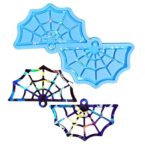 Halloween-Spinnennetz-Silikonformen, Epoxidharz, Schlüsselanhänger-Form, handgefertigtes Schmuckwerkzeug, leicht zu reinigen von Xchon
