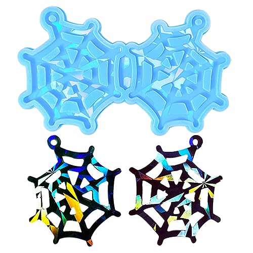 Halloween-Spinnennetz-Silikonformen, Epoxidharz, Schlüsselanhänger-Form, handgefertigtes Schmuckwerkzeug, leicht zu reinigen von Xchon