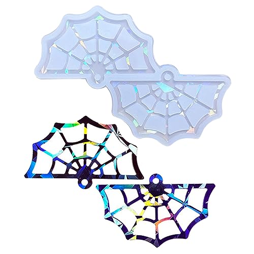 Halloween-Spinnennetz-Silikonformen, Epoxidharz, Schlüsselanhänger-Form, handgefertigtes Schmuckwerkzeug, leicht zu reinigen von Xchon