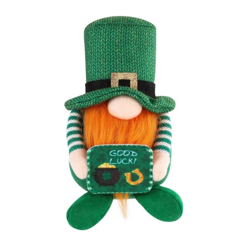 Xchon 1 Packung StPatrick's Day Zwerge aus Plüsch, Dekoration, grüner irischer Kobold, Tomtes, Zwergfiguren, Ornamente von Xchon