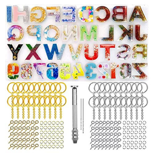 Xchon 244 Teile/Set Schlüsselanhänger Formen Werkzeuge Set Rückwärts Buchstaben Zahlen Silikonform Handwerk Anhänger Herstellung Set von Xchon