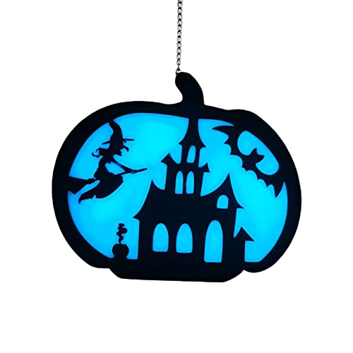 Xchon Halloween-Glas-Hexenfledermaus-Anhänger für kreative Charm-Ornamente, Zubehör für drinnen und draußen, Hofdekoration von Xchon