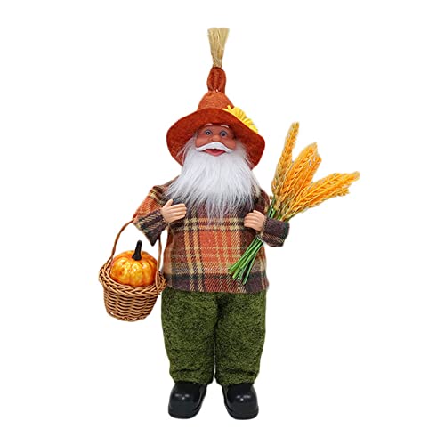 Xchon Herbst Thanksgiving Ernte Strohhut Bauernfigur für Weizen Kürbis von Xchon