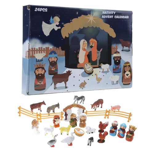 Xchon Kreatives Krippen-Set, Countdown-Kalender für Kinder, Kunstharz, ideal für Weihnachten für Kinder und Jugendliche von Xchon