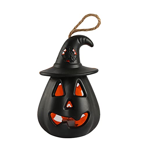 Xchon Kürbis-Harz-LED-Totenkopf-Kerzenlampe für drinnen und draußen, Party-Ornament von Xchon