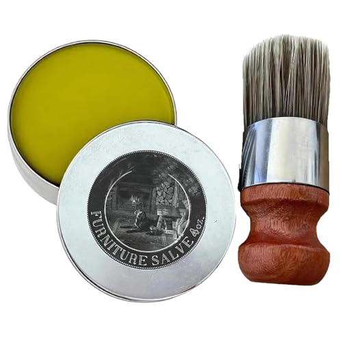 Wise Owl Furniture Salve with Boar Bristle Wise Owl Möbelsalbe mit Wildschweinborsten Bürstenset Möbelwachs für Heimleder Holz Reparieren und Schützen Sie Ihre Lederstücke (1pcs salve+1pcs Brush) von XehCaol