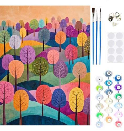 Malen Nach Zahlen Erwachsene Farbe Malen Nach Zahlen Landschaft Paint by Numbers für Anfänger,DIY Handgemalt Ölgemälde Leinwand Kit mit Pinseln Acrylfarben Bastelset,Home Wand Dekor Gifts 60x90cm M-27 von Xeoyenle