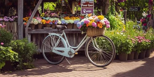 Malen Nach Zahlen Fahrrad Malen Nach Zahlen Erwachsene Frühling Malen Nach Zahlen Kinder Anfänger Bastelset mit Rahmen 100x200cm, 5D DIY Ölgemälde Kit für Zimmer Deko Wohnzimmer, Geschenke für Frauen von Xeoyenle