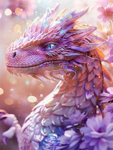 Malen nach Zahlen Erwachsene Drachen DIY Ölmalerei Tier Malen nach Zahlen Kinder Kits, auf Leinwand Acrylmalerei Nach Zahlen mit Pinseln Leinwand, Wanddeko Wohnzimmer 30x40cm(Rahmenlos) LY-20582 von Xeoyenle