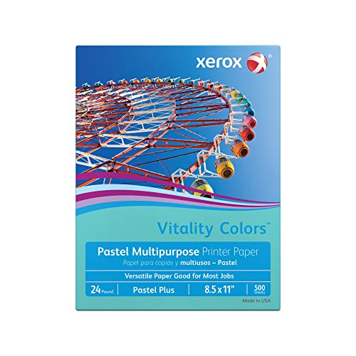 Xerox (R) Mehrzweck Pastel Plus Papier, Papier der Buchstabe, 24 LB, 30% recycelte, aqua, von 500 Blatt von Xerox