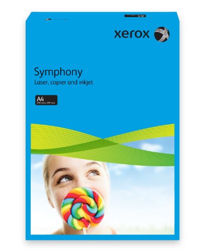 Xerox 003R92231 farbiges Druckerpapier Kopierpapier Symphony, Din A3, 80 g/m², 500 Blatt, für Farblaser- und Inkjetdrucker bestens geeignet, mittelblau von Xerox