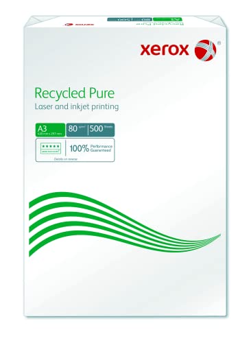 Xerox Recycled Pure Papier 003R98105 - DIN A3 80 g/m² - Kopierpapier für Laserdrucker und Kopierer - aus 100% Altpapier - 500 Blatt - weiß - Blauer Engel zertifiziert von Xerox