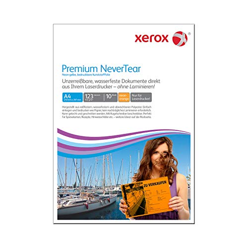 Xerox 003R98129 Premium Never Tear A4 Papier, 10 Blatt neonorange von Xerox