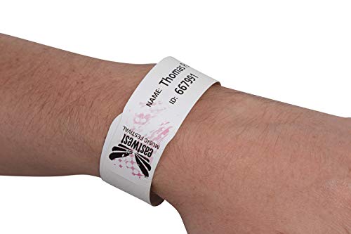 Xerox Premium NeverTear Wristbands 007R92860 - selbstklebende Armbänder zum selber drucken - 100 DIN A4 Bögen à 10 Bändchen - 1000 Stück - Weiß von Xerox