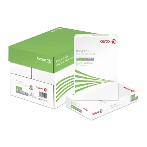 Xerox Recycled+ Papier 003R91912 - DIN A4 80 g/m² - Kopierpapier für Laserdrucker und Kopierer - aus 100% Altpapier - 1 Karton, 5 Pakete, 2.500 Blatt von Xerox