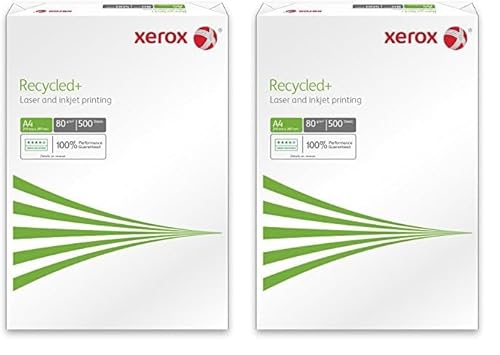 Xerox Recycled+ Papier 003R91912 - DIN A4 80 g/m² - Kopierpapier für Laserdrucker und Kopierer - aus 100% Altpapier - 500 Blatt - weiß (Packung mit 2) von Xerox