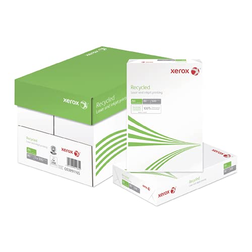 Xerox Recycled Papier 003R91165 - DIN A4 80 g/m² - Kopierpapier für Laserdrucker und Kopierer - aus 100% Altpapier - 1 Karton, 5 Pakete, 2.500 Blatt von Xerox