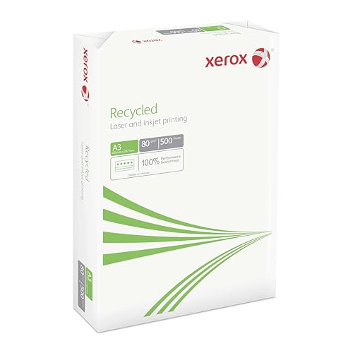 Xerox Recycled Papier 003R91166 - DIN A3 80 g/m² - Kopierpapier für Laserdrucker und Kopierer - aus 100% Altpapier - 1 Karton, 5 Pakete, 2.500 Blatt - Blauer Engel zertifiziert von Xerox