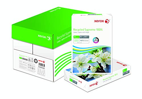 Xerox Recycled Supreme Papier 003R95860 - DIN A4 80 g/m² - Kopierpapier für Laserdrucker und Kopierer - aus 100 % Altpapier - 1 Karton à 5 Packungen - 2500 Blatt - weiß von Xerox