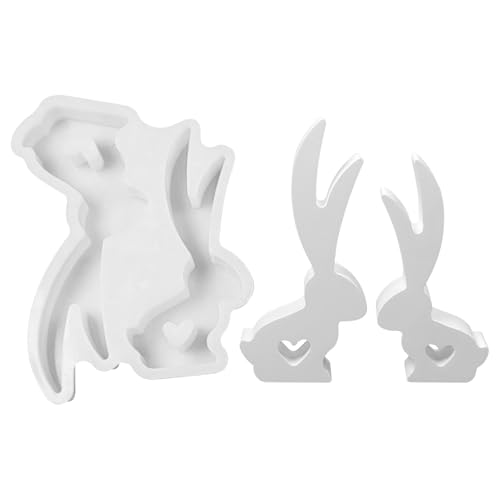 2 Stück Silikonform Ostern Hase, Silikonformen Gießformen Ostern, 3D Silikonform Hase Mit Liebe Gießformen Silikon, Silikonform Frühling Gießform Ostern Gips Zum Gießen Für Osterdeko von Xevinas