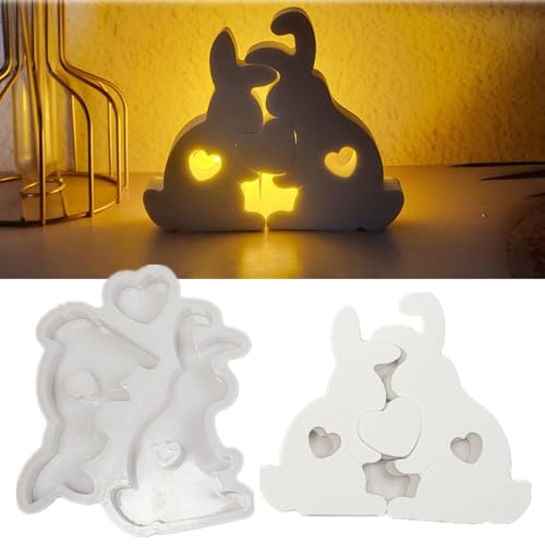 2 Stück Silikonform Ostern Hase, Silikonformen Gießformen Ostern, 3D Silikonform Hase Mit Liebe Gießformen Silikon, Silikonform Frühling Gießform Ostern Gips Zum Gießen Für Osterdeko von Xevinas