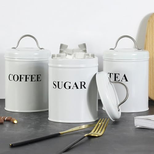 Kaffeedose, 0,75 L kaffeebohnen behälter luftdicht, kaffee organizer kaffeebehälter tee aufbewahrung einfach zu bedienen für verschiedene Arten von Kaffee zu lagern kaffeebar zubehör (3stk) von Xevinas