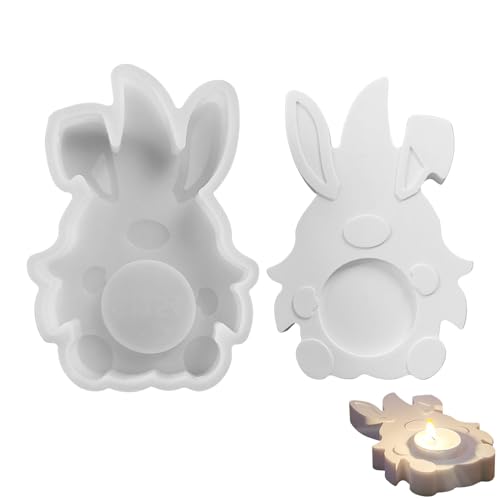 Silikonform Ostern Hase, Silikonformen Gießformen Ostern, Gießformen Silikon Ostern Hase Mit Herz, 3D Osterhase Silikonform Kerzenhalter Bastelbeton Zum Gießen Gießformen Gips Für DIY (D) von Xevinas