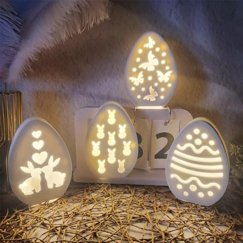 Silikonformen Gießformen Ostern, 4STK Silikonform Ostern Hase Ostereier Osterdeko, Gießformen Silikon Gips Zum Gießen Epoxidharz Formen Gießform Hase Silikonform Osterhase Eier Für Handwerk von Xevinas