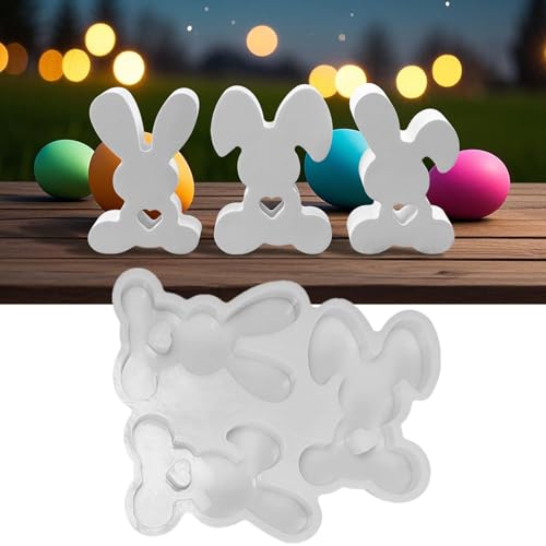 Silikonformen Gießformen Ostern, Gießformen Silikon Silikonform Hase,3D Silikonformen Gießformen Gips Zum Gießen Osterhase Silikonform Frühling Gibs Gießform for Ostergeschenke (E) von Xevinas