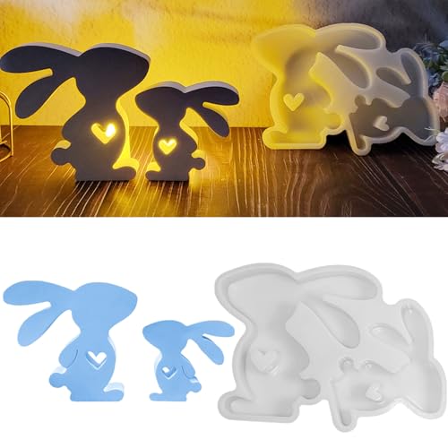 Silikonformen Gießformen Ostern, Gießformen Silikon Silikonform Hase,3D Silikonformen Gießformen Gips Zum Gießen Osterhase Silikonform Frühling Gibs Gießform for Ostergeschenke (H) von Xevinas