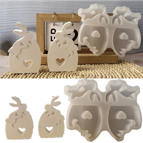 Silikonformen Gießformen Ostern, Gießformen Silikon Silikonform Hase,3D Silikonformen Gießformen Gips Zum Gießen Osterhase Silikonform Frühling Gibs Gießform for Ostergeschenke (L) von Xevinas