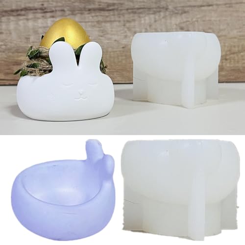 Silikonformen Gießformen Ostern,Silikonform Hase Kerzenbecher Gießformen Silikon,3D Kaninchen Silikonform Frühling Gips Gießen Formen Gips Zum Gießen, Silikonform Ostern Für Osterdeko (A) von Xevinas