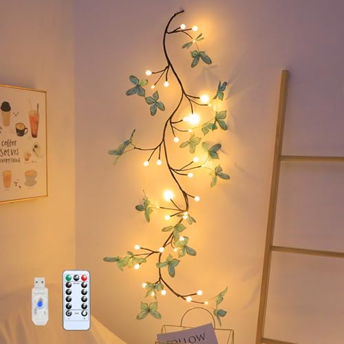 Xevinas DIY Lichterzweige, 1,5 M Äste Und Zweige Deko Frühlingsdeko 8 Leuchtmodi Mit Timer, 36 Leds, Lichterkette Innen Wanddeko Stromversorgung Über USB Deko Frühling Innen (B) von Xevinas