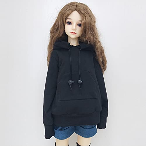 30CM / 45CM / 60CM Puppenkleidung 1/3 1/4 1/6 BJD Puppenzubehör BJD SD DIY Mode Hoodie Spielzeug Puppen Kleidung (Black,1/3) von XiDonDon