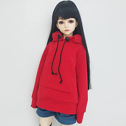 XiDonDon 30CM / 45CM / 60CM Puppenkleidung 1/3 1/4 1/6 BJD Puppenzubehör BJD SD DIY Mode Hoodie Spielzeug Puppen Kleidung (Red,1/4) von XiDonDon