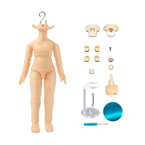 XiDonDon Neuer 10,7 cm/11,7 cm Puppenkörper aus PVC im Maßstab 1:12 für GSC, STO, 1:12 BJD Puppenkopf Actionfigur (10.8cm Normal White) von XiDonDon