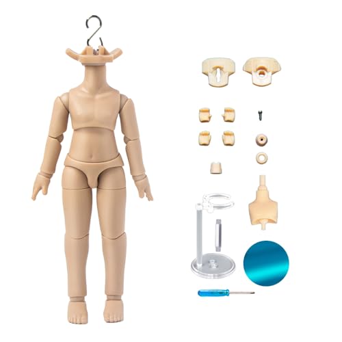 XiDonDon Neuer 10,7 cm/11,7 cm Puppenkörper aus PVC im Maßstab 1:12 für GSC, STO, 1:12 BJD Puppenkopf Actionfigur (11.8cm Suntan Skin) von XiDonDon