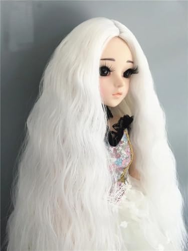 XiDonDon Nur Perücken 6-7" 7-8" 8-9" 1/3 1/4 1/6 BJD Perücke lockiges Haar für Dal Pullip BJD SD LUTS DOD Dollfie Puppenzubehör (Nur Perücken) (White,Head Circumference 16-17cm) von XiDonDon