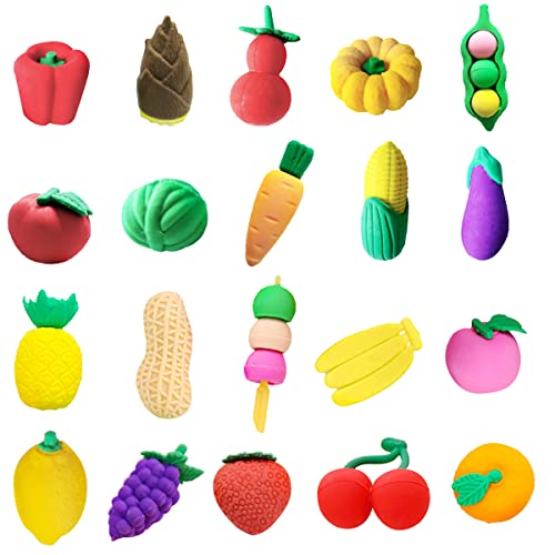 XiXiRan 30 Pieces Mini Animal Eraser Set for Children, Radiergummi Kinder, Lustige Radiergummis, Frucht Radiergummi, Knetradiergummi, Colourful Funny Eraser, Radiergummi Set (Zufälliger Stil) von XiXiRan