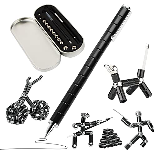 XiXiRan Magnetischer Kugelschreiber Schwarz, Fidget Pen Magnet Stift, Coole Magnetstift Gadgets zum Stressabbau, Stylus Stift für ipad Handy, Lustige Geburtstag Vatertag Geschenke von XiXiRan