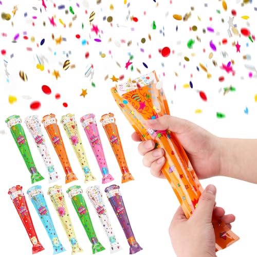 XiXiRan Konfettikanone Mini Konfetti Shooter Bunt für Geburtstag (43cm*12pcs) von XiXiRan