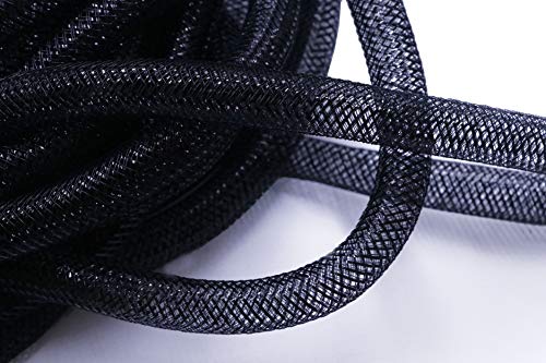 XiXiboutique 20 Meter Netzschlauch Dekorohr Flex für Kränze Cyberlox CRIN Crafts 16 mm 5/8 Zoll (schwarz) von XiXiboutique