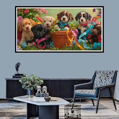 Diamond Painting Erwachsene Groß xxl Diamond Painting Hund Diamond Painting Set, 5D Diamond Painting Blume DIY Diamond Painting Zubehör, Diamond Crystal Art für Home Wand Décor Geschenk 30x60cm-f586 von Xiaboor