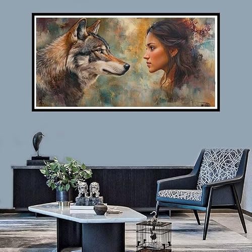 Diamond Painting Erwachsene Groß xxl Diamond Painting Hund Diamond Painting Set, 5D Diamond Painting Frau DIY Diamond Painting Zubehör, Diamond Crystal Art für Home Wand Décor Geschenk 40x80cm-f588 von Xiaboor