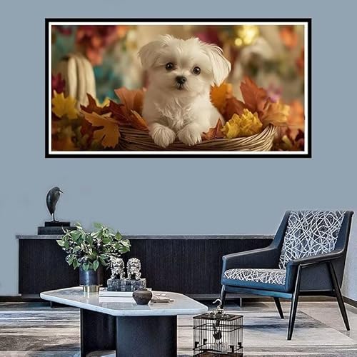 Diamond Painting Erwachsene Groß xxl Diamond Painting Hund Diamond Painting Set, Diamond Painting Herbst DIY Diamond Painting Zubehör, Diamond Crystal Art für Home Wand Décor Geschenk 30x60cm-f589 von Xiaboor