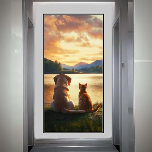 Diamond Painting Erwachsene Groß xxl Diamond Painting Hund Diamond Painting Set, Diamond Painting Landschaft DIY Diamond Painting Zubehör, Diamond Crystal Art für Home Wand Décor Geschenk 40x80cm-f582 von Xiaboor